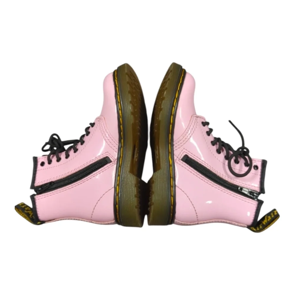 Dr Martens 1460T‎ Pink Shiny Patent Leather Combat Boots Girls Size8